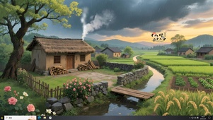 雨天的乡村小屋