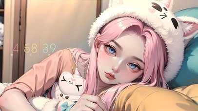 4k甜酷粉发少女