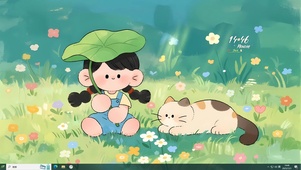 清新少女与猫