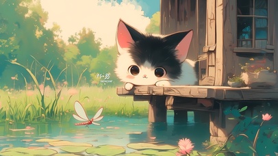 池塘小屋猫咪