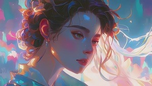 梦幻水彩美女