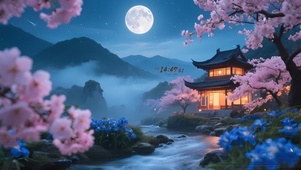 月夜山水