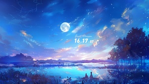 夜晚湖泊