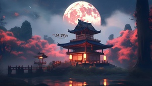 古风凄凉夜景