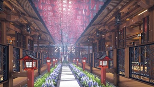 古风樱花庭院