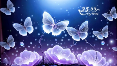 4K梦幻花与晶蝶