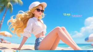 沙滩上的美少女