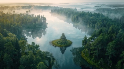 迷雾森林湖泊