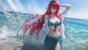 可爱海边女孩