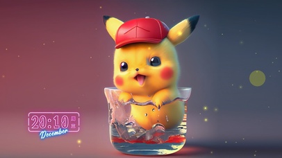 杯中可爱皮卡丘