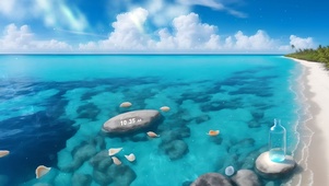 蓝色海边