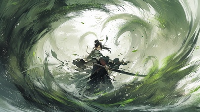 满眼青绿，一剑横空