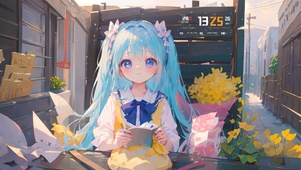 午后小巷女孩