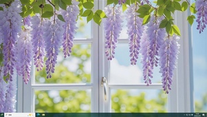 花窗写绿意主题