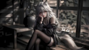 黑丝狐耳美女