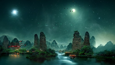 护眼幽静山景