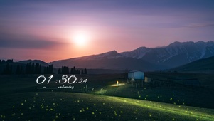 4k草原上的夕阳