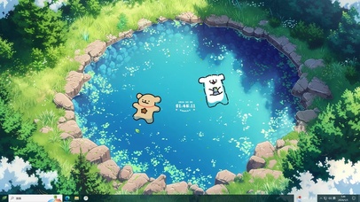 可爱线条狗泳池主题