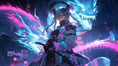 4k赛博朋克少女