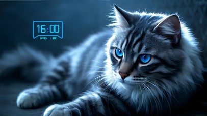 幽光下的蓝眸萌喵