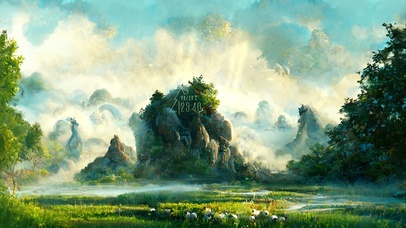 4k 玄幻龙谷草原