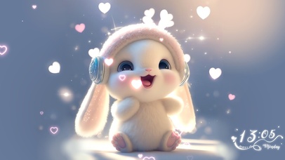 4K超萌治愈爱心兔