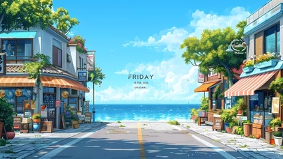 4k小清新海边小镇