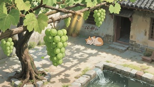小院的葡萄架