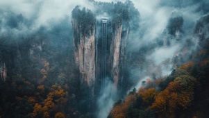 山中壮观天梯