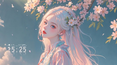 4K 粉发侧颜女神