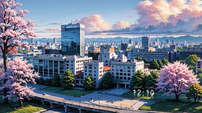 4K唯美治愈日式动漫城市