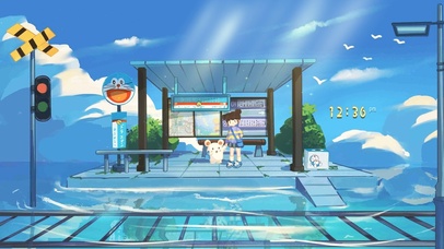 4K 唯美治愈水上车站