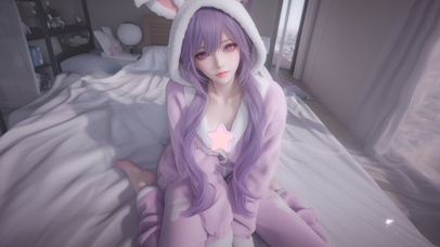 可爱甜美兔耳朵女孩