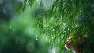 雨中猫咪