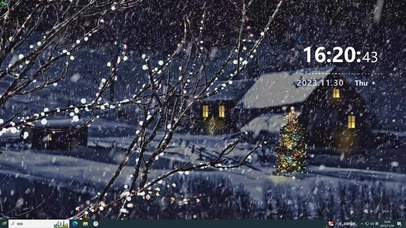 冬日雪夜小屋主题