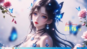 蝴蝶鲜花少女