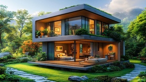 护眼山边方型别墅