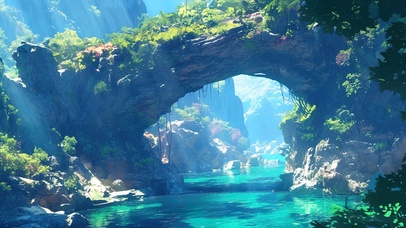 唯美治愈峡谷溪流