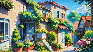 护眼绿景花草树木