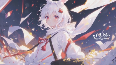 可爱白发兔耳少女