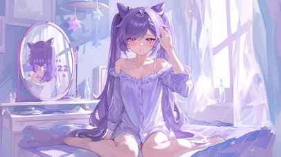 紫发迷糊清新萝莉