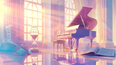 钢琴教室的晚霞