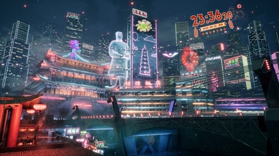 赛博朋克繁华城市夜景