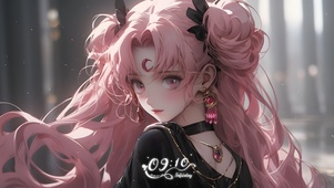 4K 粉色月野兔