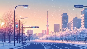温柔落日中的街道