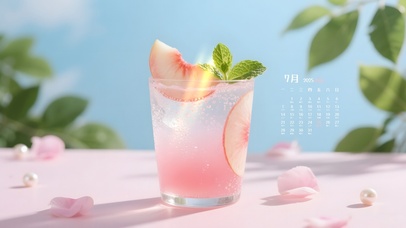 夏日水蜜桃汽水