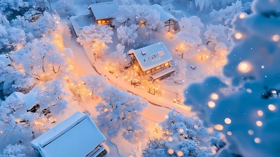 唯美雪景小镇
