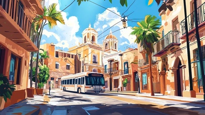 夏日炎炎里的街道