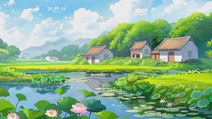 唯美治愈荷塘