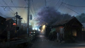 狂风暴雨的街道